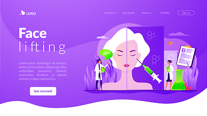 Image showing Face lifting concept landing page