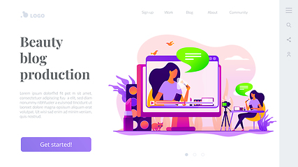 Image showing Beauty blogger landing page template