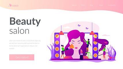 Image showing Beauty salon landing page template