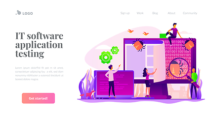Image showing Software testing landing page template