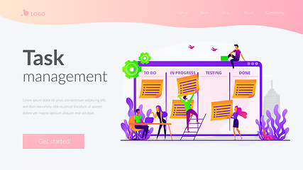 Image showing Task management landing page template