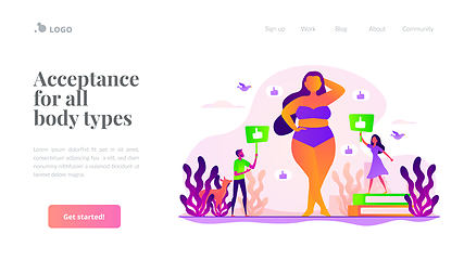 Image showing Body positive landing page template