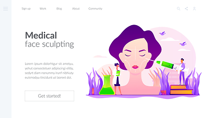 Image showing Facial contouring concept landing page