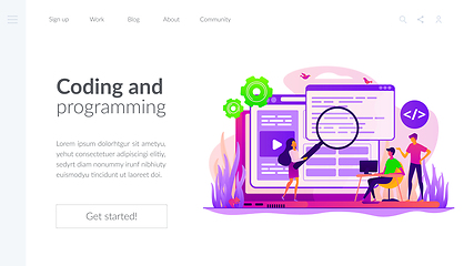 Image showing Front end development landing page template