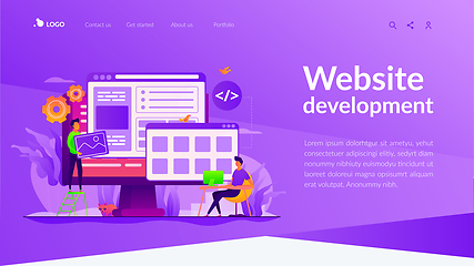 Image showing Web development landing page template