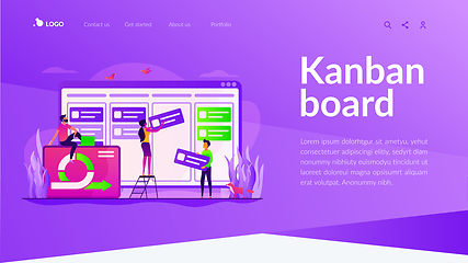 Image showing Kanban board landing page template