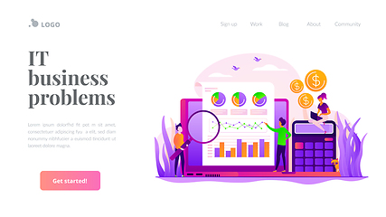 Image showing Business analysis landing page template