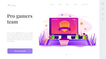 Image showing E-sport team landing page template