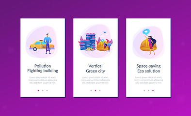Image showing Vertical green city app interface template.