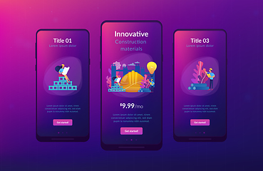 Image showing Innovative construction materials app interface template.