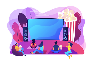 Image showing Open air cinema concept vector illustration