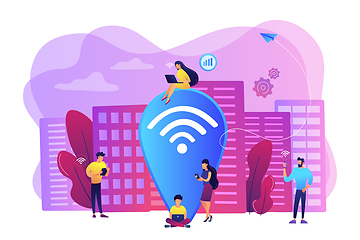 Image showing Public wi-fi hotspot concept vector illustration