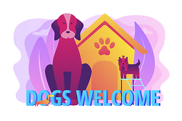 Image showing Dogs friendly place concept vector illustration
