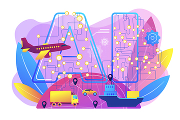 Image showing AI in travel and transportation concept vector illustration