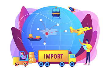 Image showing Import of goods and services concept vector illustration