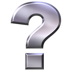 Image showing 3D Silver Question Mark
