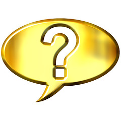 Image showing 3d golden speech bubble with question mark