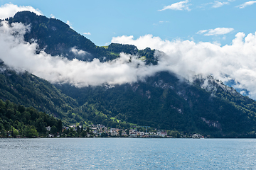 Image showing Landscape with Lake Lucerne and Alps, Switzerland