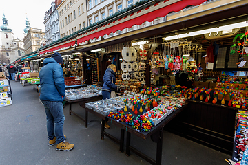 Image showing Souvenir shop at famous Havel Market in second week of Advent in