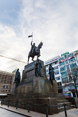 Image showing Saint Wenceslaus statue on Vaclavske Namesti in Prague, Czech Re