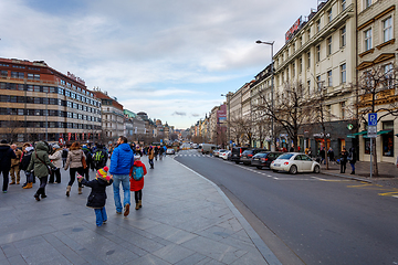 Image showing Peoples on the famous advent Christmas market at Wenceslas squar