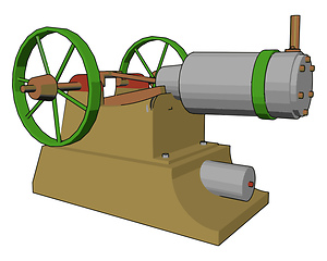 Image showing Manually operated engine machine vector or color illustration