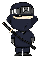 Image showing Ninja warrior cartoon vector or color illustration