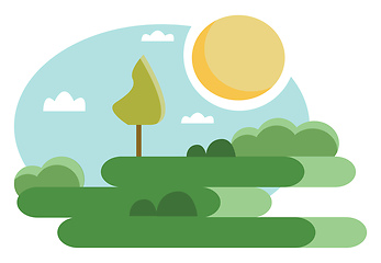 Image showing Outdoor green park on a sunny day vector or color illustration