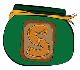 Image showing Green coin purse with sign vector or color illustration