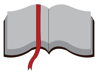 Image showing Open book with white pages and red page marker vector illustrati