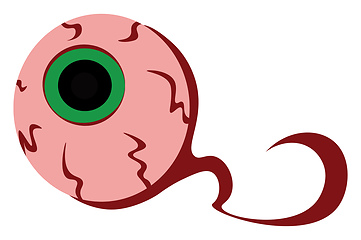 Image showing Clipart of an eyeball with veins green pupil and other details v