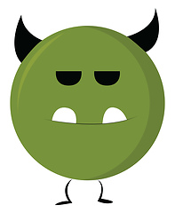 Image showing Round green monster vector or color illustration