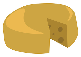 Image showing A full round of Parmigiano-Reggiano partially hollowed out into 