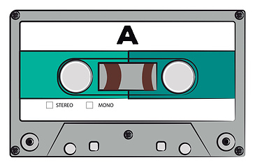 Image showing A classic audio cassette vector or color illustration