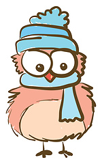 Image showing An owl wearing a cap vector or color illustration
