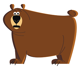 Image showing A big brown grizzly bear roaming around the bush vector color dr