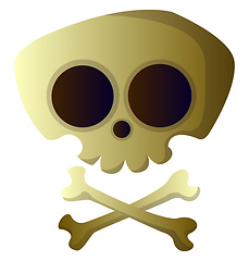 Image showing Simple cartoon skull vector illustartion on white background