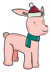 Image showing Little calf in festive costume vector or color illustration