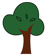 Image showing Big green tree vector or color illustration