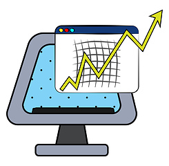 Image showing Graph with accelerating growth vector or color illustration