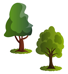 Image showing Couple of green trees vector illustration on white background