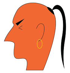 Image showing A Hindu monk with its tuft of hair on an otherwise shaven head v