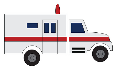 Image showing Ambulance car driving to hospital illustration print vector on w