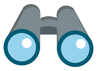 Image showing A pair of grey binoculars vector or color illustration