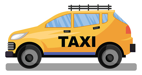 Image showing Yellow taxi car vector llustration on white background.