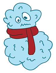 Image showing A cloud wearing red scarf vector or color illustration