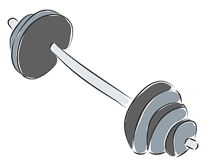 Image showing Grey dumbbell vector illustration on white background 