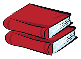 Image showing Clipart of two red books vector or color illustration