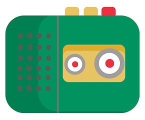 Image showing A cute little colorful radio recorder with a cassette vector or 