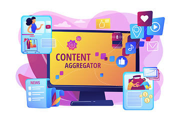 Image showing Content aggregator concept vector illustration